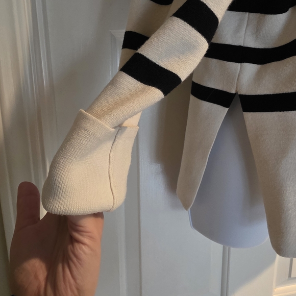 Black and White Striped Turtleneck - Picture 3 of 5